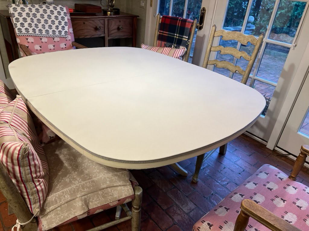 Elite White dining table pad custom shape perfect fit