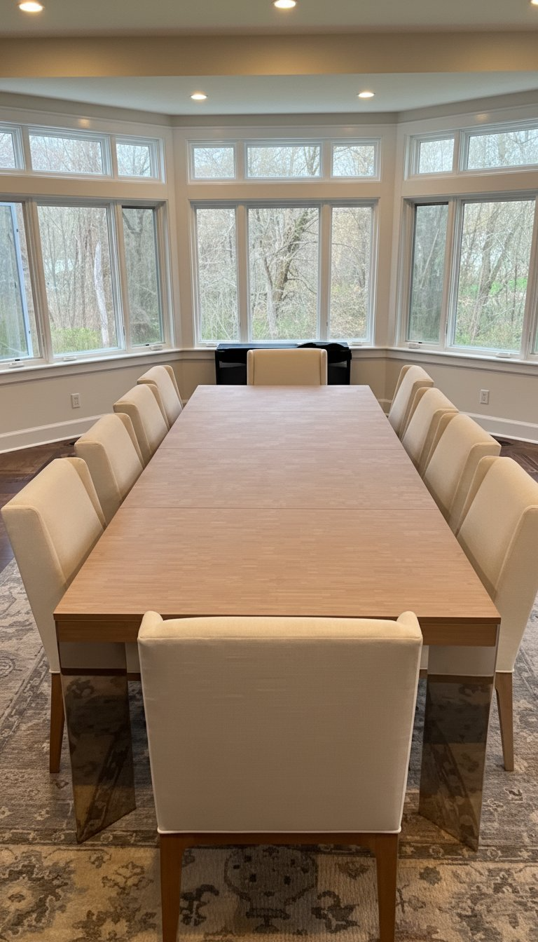 Custom rectangular dining table pad — handcrafted heat resistant waterproof perfect fit